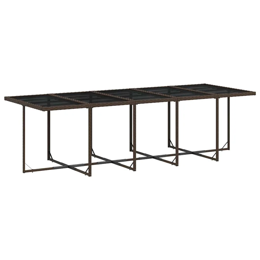 Ensemble à manger de jardin avec coussins 15 pcs marron rotin - 3