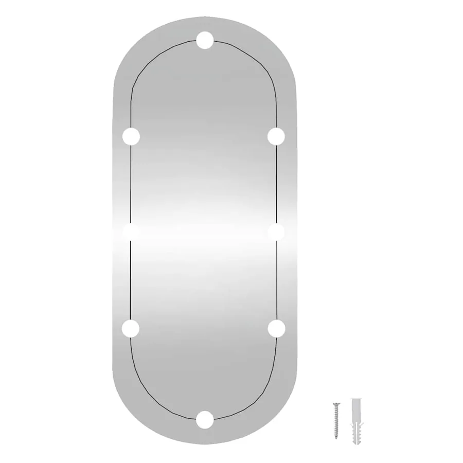 Miroir mural avec lumières LED 30x70 cm verre ovale - 16