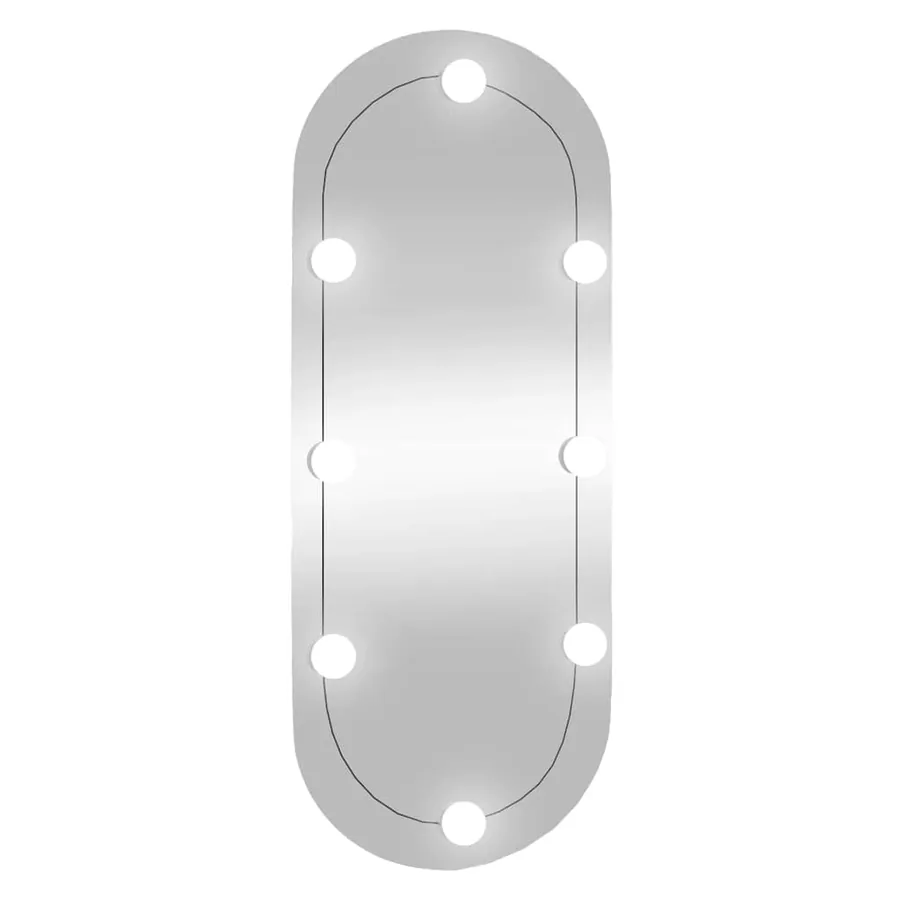 Miroir mural avec lumières LED 30x70 cm verre ovale - 2