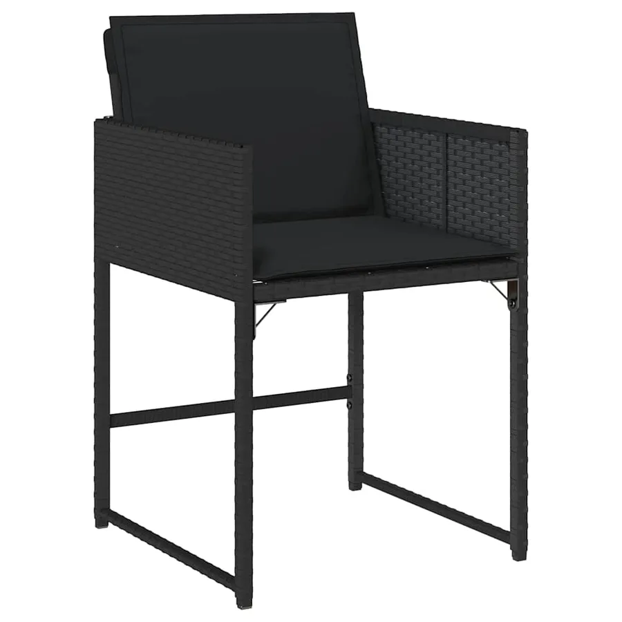Ensemble de salle à manger pour jardin 5 pcs Noir polyrotin - 8