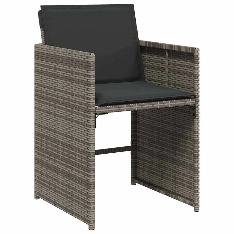 Ensemble de salle à manger pour jardin 5 pcs Gris polyrotin - 6