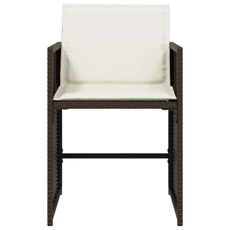 Chaises de jardin avec coussins lot de 4 marron résine tressée - 5