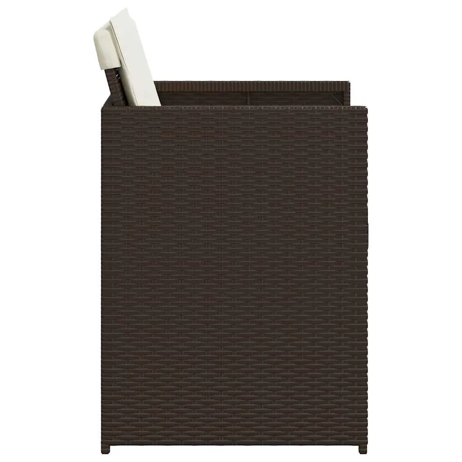 Chaises de jardin avec coussins lot de 4 marron résine tressée - 6