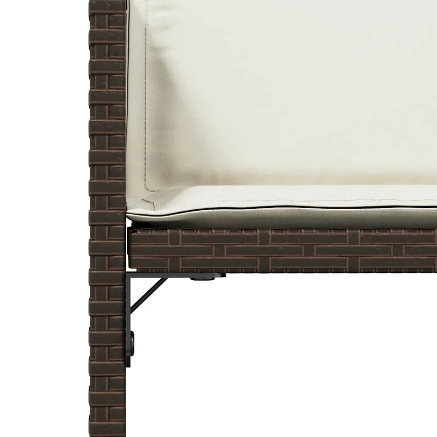 Chaises de jardin avec coussins lot de 4 marron résine tressée - 9