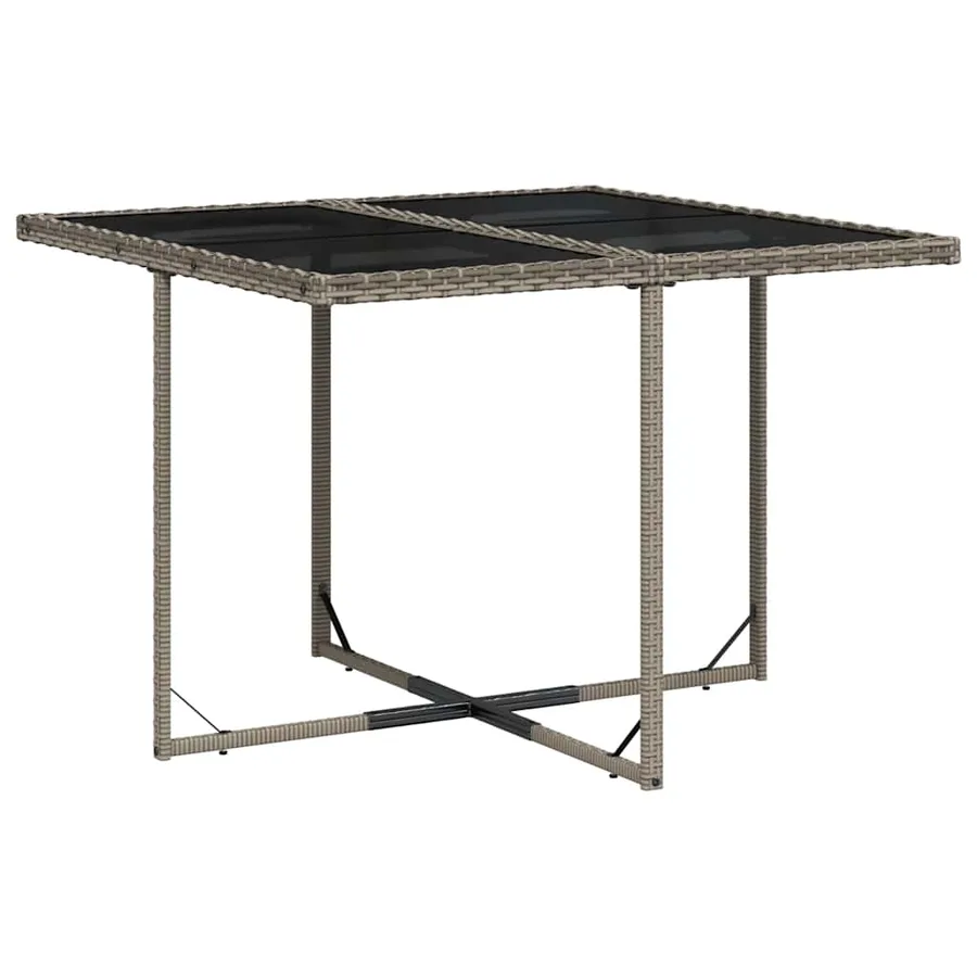 Ensemble à manger de jardin 9 pcs coussins gris résine tressée - 3