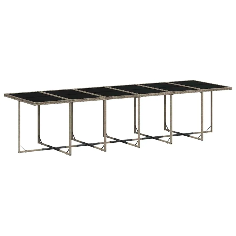 Ensemble à manger de jardin 17 pcs et coussins résine tressée - 3