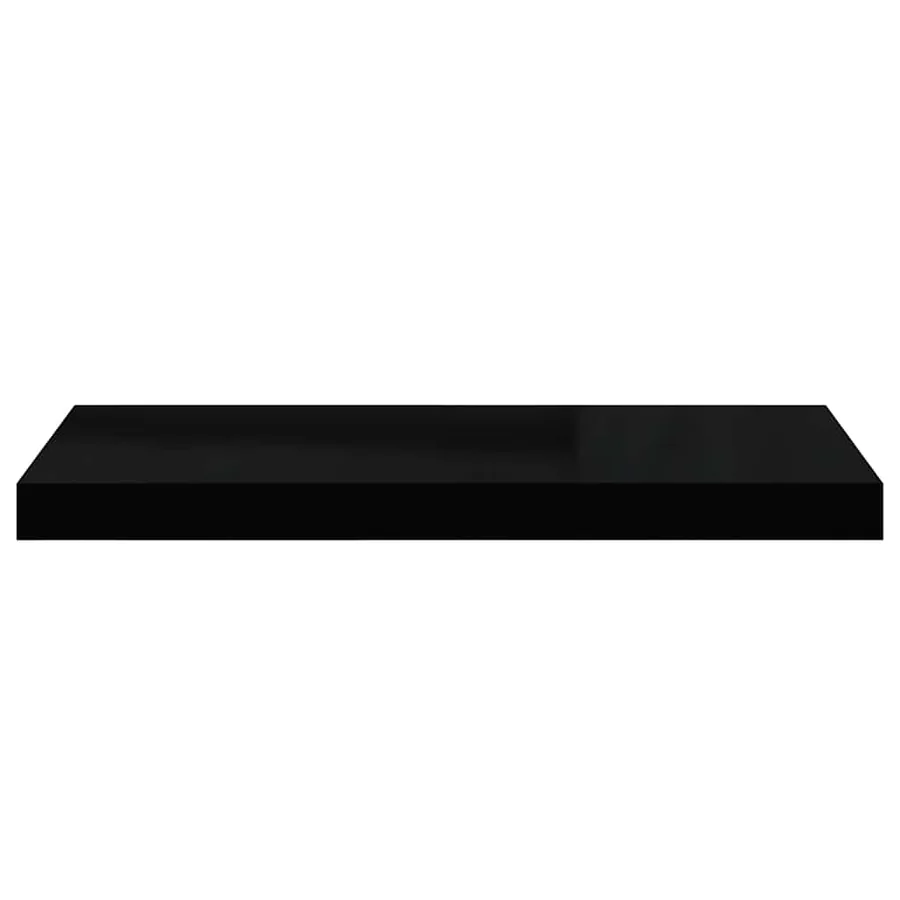 Floating wall shelf High gloss black 60x23.5x3.8 cm MDF - 6