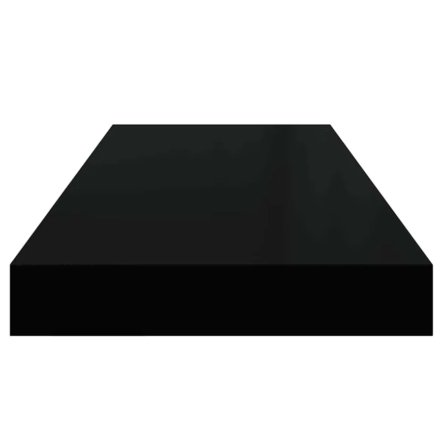 Floating wall shelf High gloss black 60x23.5x3.8 cm MDF - 7