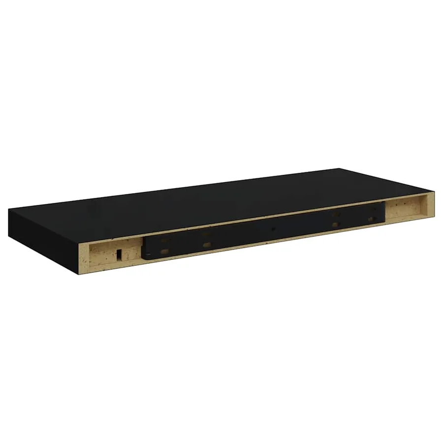 Étagère murale flottante Noir brillant 60x23,5x3,8 cm MDF - 8