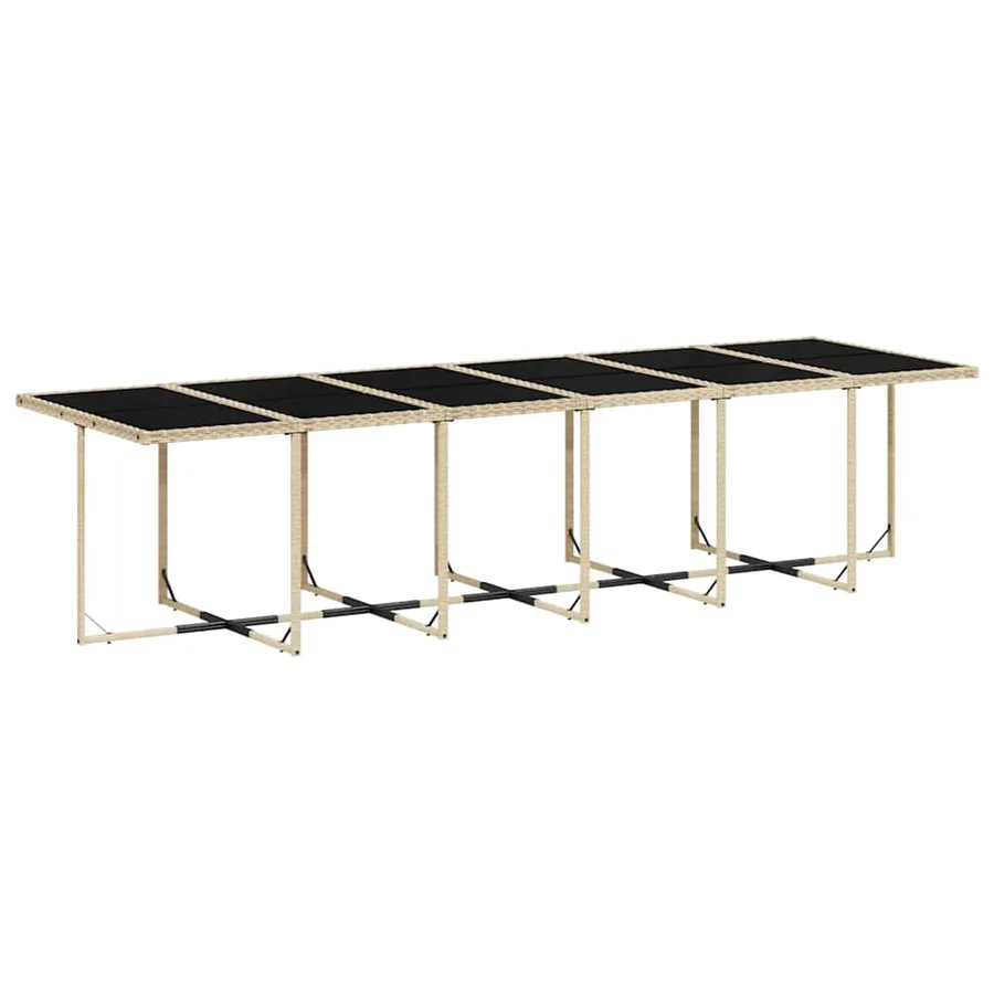 Ensemble à manger de jardin et coussins 17 pcs beige - 3