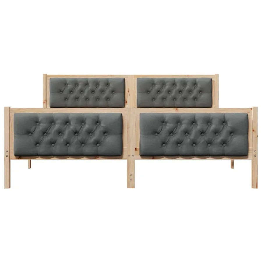 Cadre de lit Gris foncé 160 x 200 cm Pin massif - 5