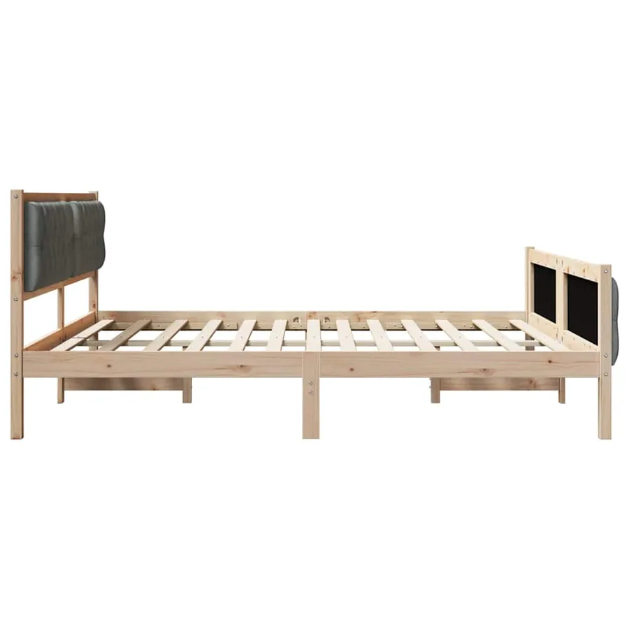 Cadre de lit Gris foncé 160 x 200 cm Pin massif - 6