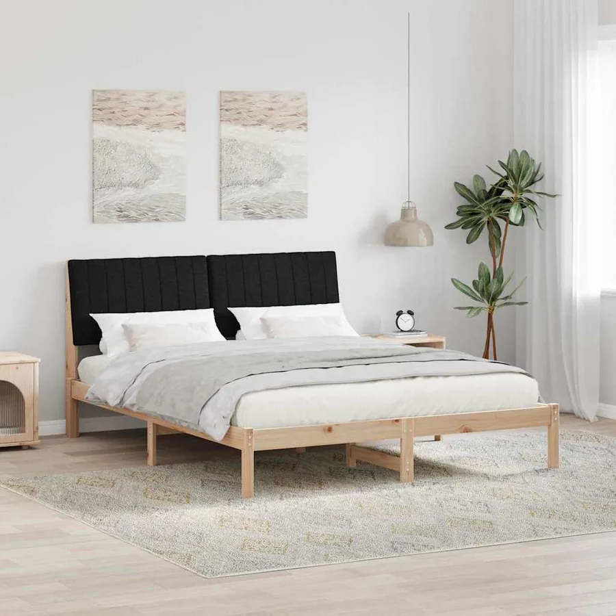 Cadre de lit avec tête de lit Marron 160 x 200 cm Pin massif