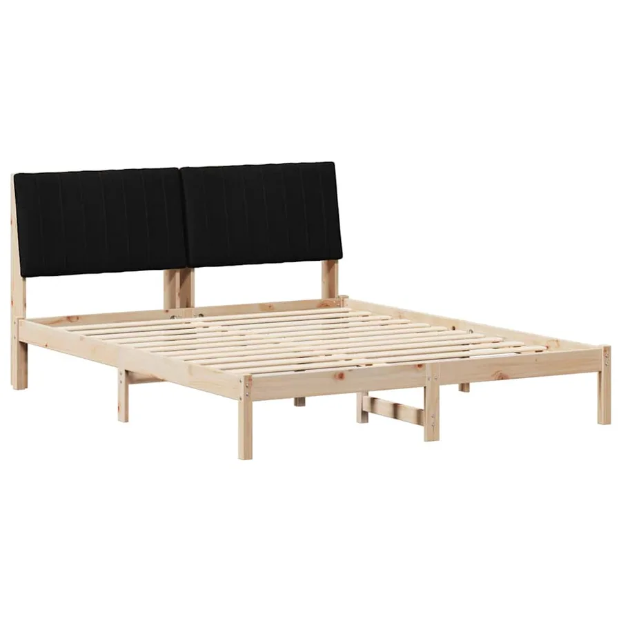Cadre de lit avec tête de lit Marron 160 x 200 cm Pin massif - 2