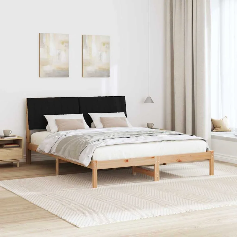 Cadre de lit avec tête de lit Marron 160 x 200 cm Pin massif - 4