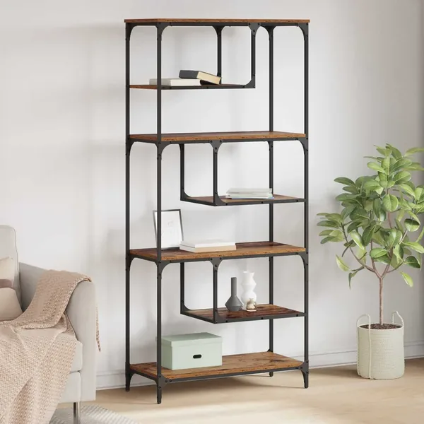 Bibliothèque Bois ancien 81 x 36 x 176 cm Bois d'ingénierie