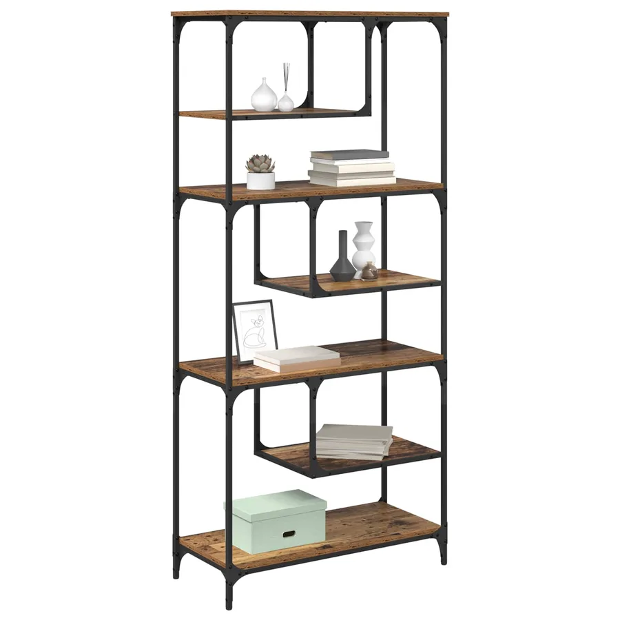 Bibliothèque Bois ancien 81 x 36 x 176 cm Bois d'ingénierie - 3