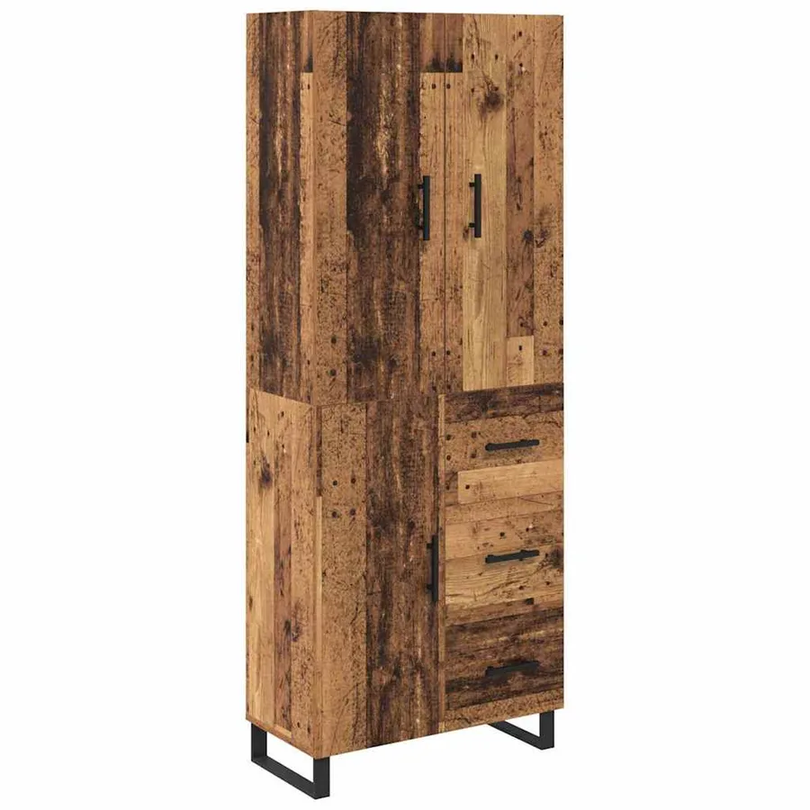 Haut Armoire avec tiroir 2 pcs Bois Ancien 69,5 x 34 x 180 cm - 2