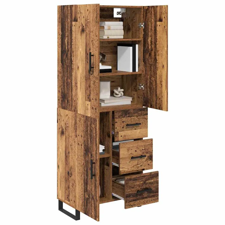Haut Armoire avec tiroir 2 pcs Bois Ancien 69,5 x 34 x 180 cm - 3