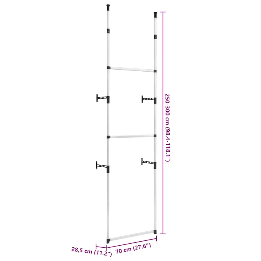 Système de garde-robe télescopique avec barres Aluminium - 8