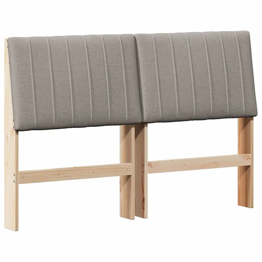 Tête de lit capitonnée Taupe 135 cm Pin massif - 2