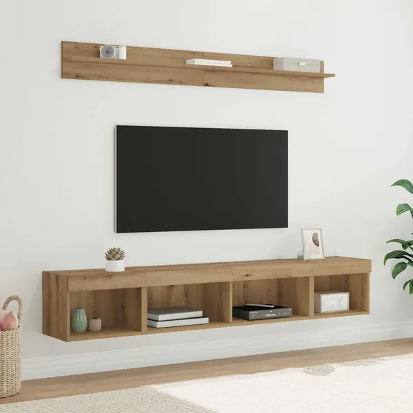 Ensemble de meuble TV mural 5 pcs Chêne artisanal