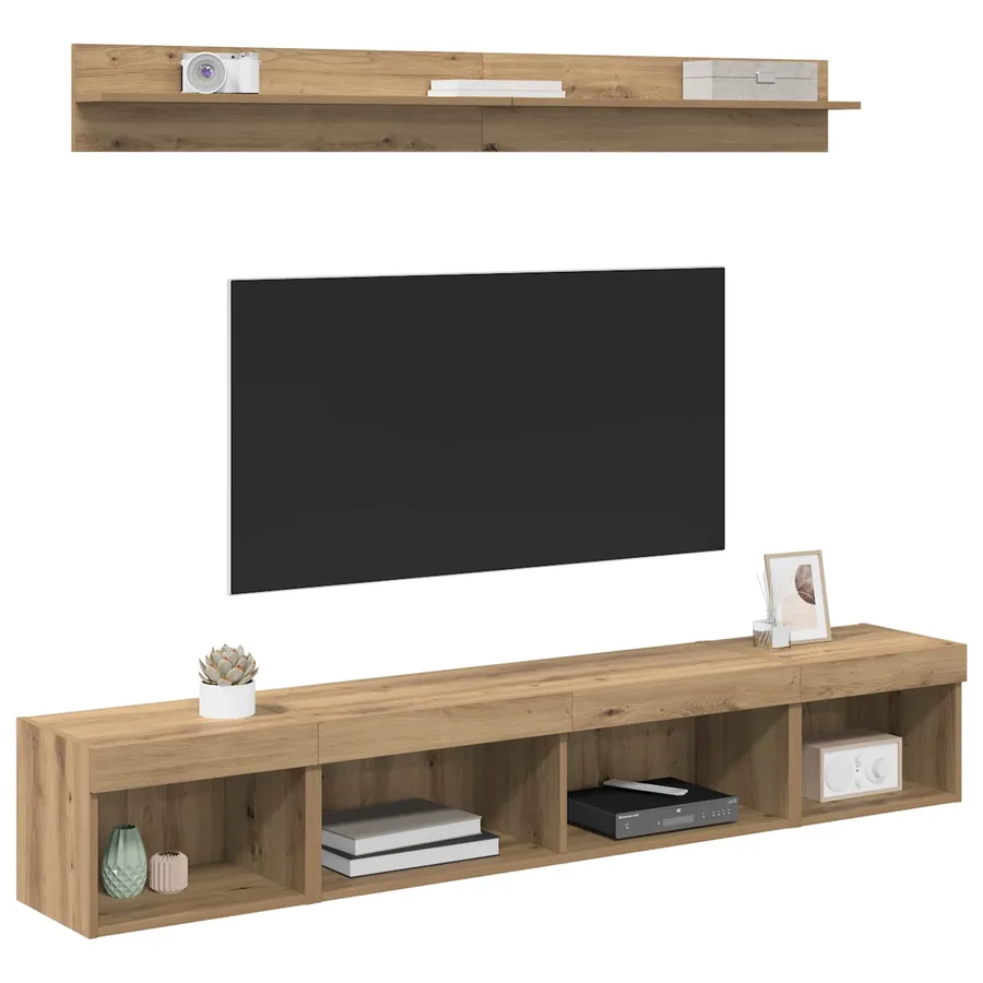Ensemble de meuble TV mural 5 pcs Chêne artisanal - 3