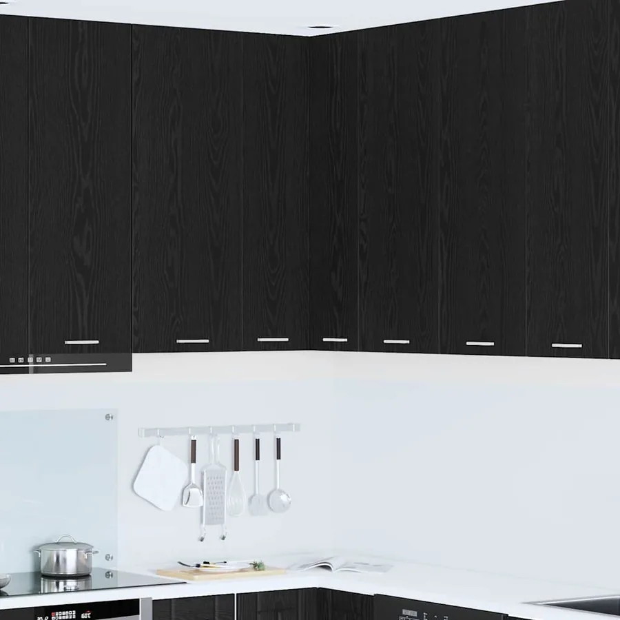 Armoire suspendue Chêne noir et Blanc 57 x 57 x 100 cm