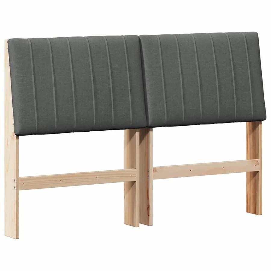 Tête de lit capitonnée Gris foncé 135 cm Pin massif - 2