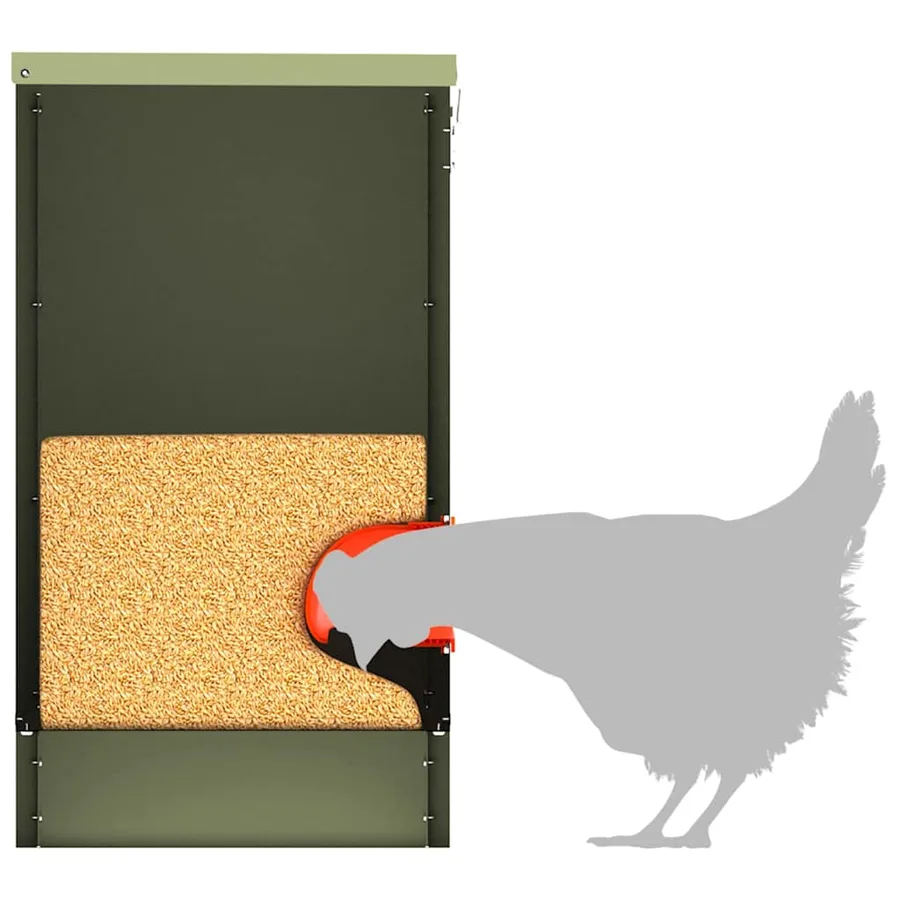 Mangeoire pour poules 2 pcs Vert olive 60,5 x 29 x 51 cm - 9
