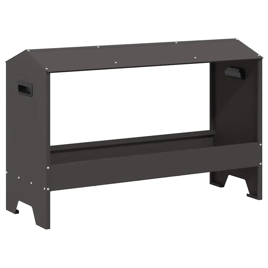 Bac de nourrissage pour poules Noir 81 x 32 x 53,5 cm - 2