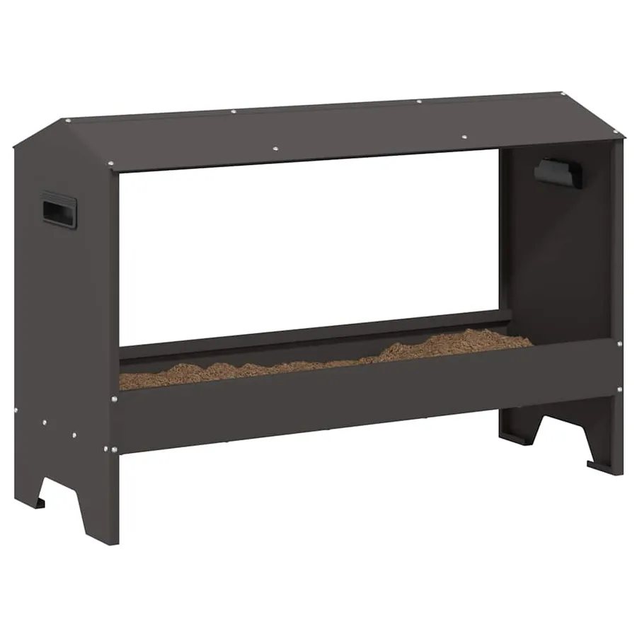 Bac de nourrissage pour poules Noir 81 x 32 x 53,5 cm - 3