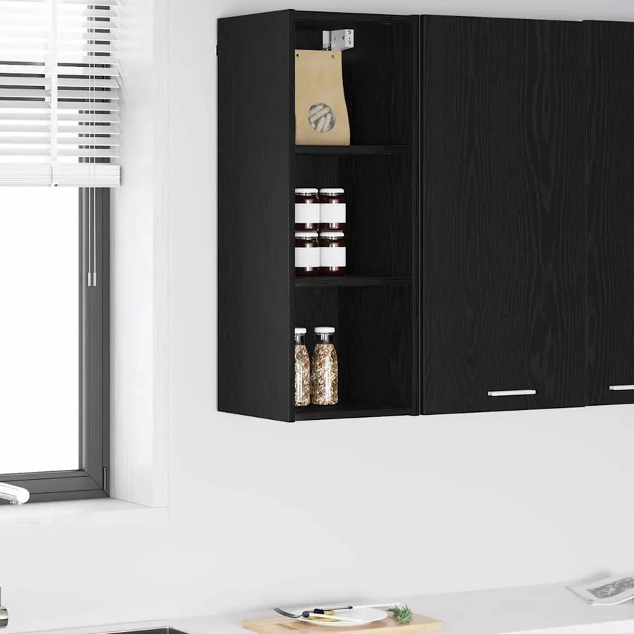 Armoire suspendue avec stockage Chêne noir 30 x 29,5 x 80 cm