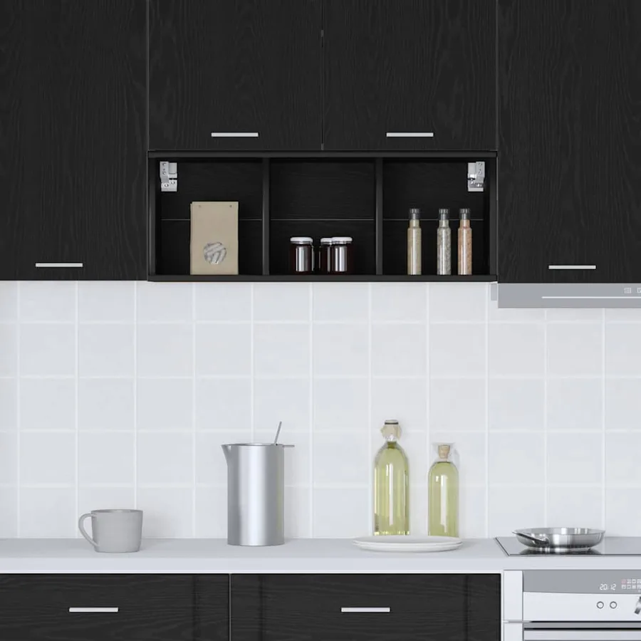 Armoire suspendue avec stockage Chêne noir 30 x 29,5 x 80 cm - 4