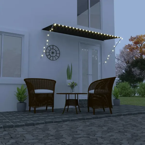 Auvent rétractable avec LED 300x150 cm Anthracite
