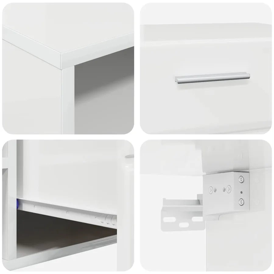 Ensemble meuble TV avec tiroir FLORIN 3 pcs Blanc brillant - 8
