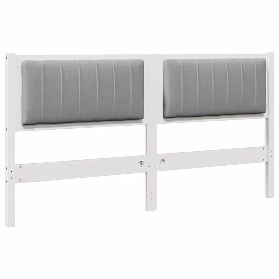 Tête de lit capitonnée avec tête de lit Blanc 150 cm Pin massif - 2