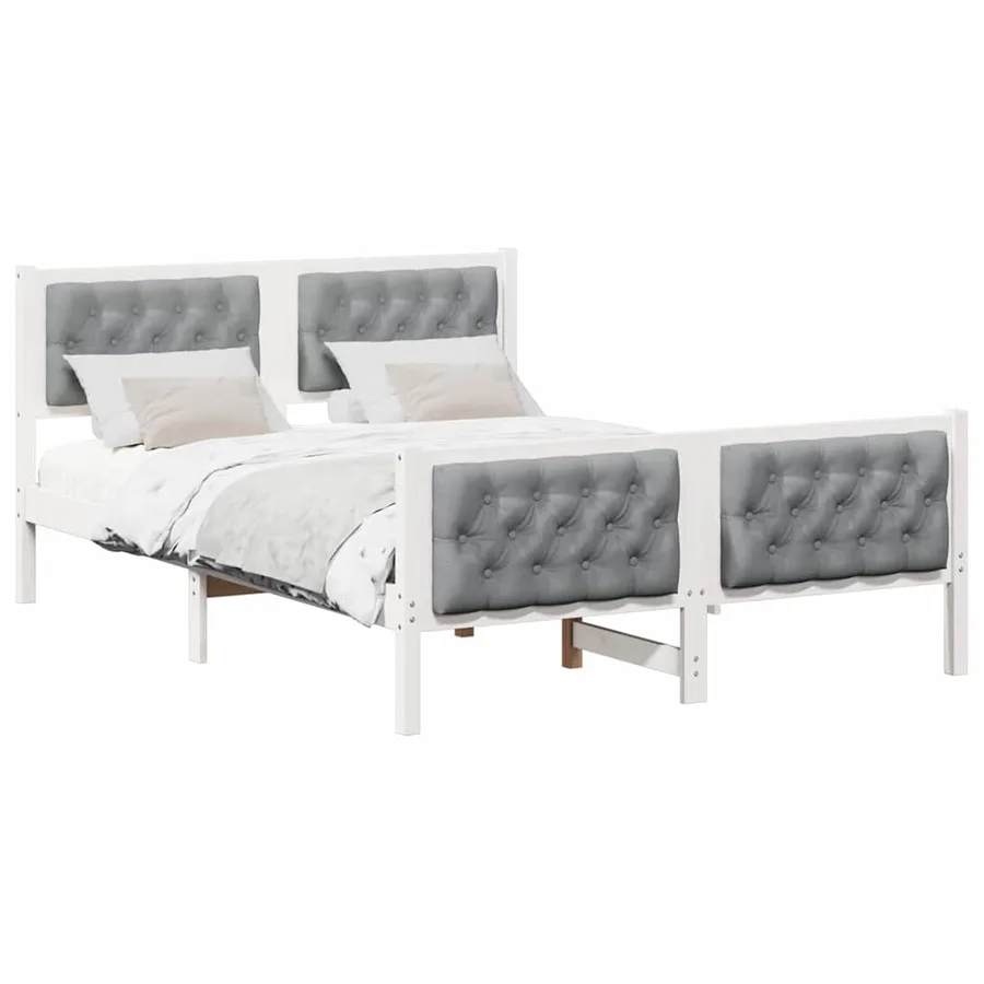 Cadre de lit Gris clair 150 x 200 cm Pin massif - 3