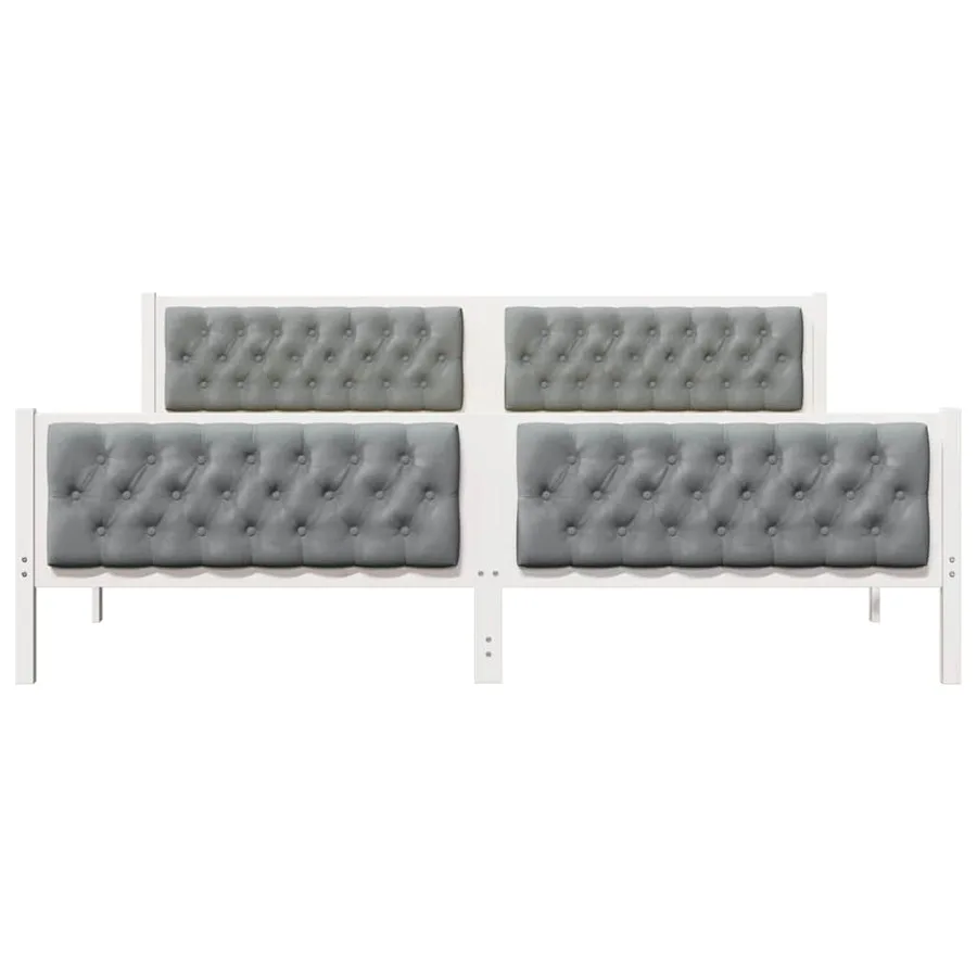Cadre de lit Gris clair 200 x 200 cm Pin massif - 5