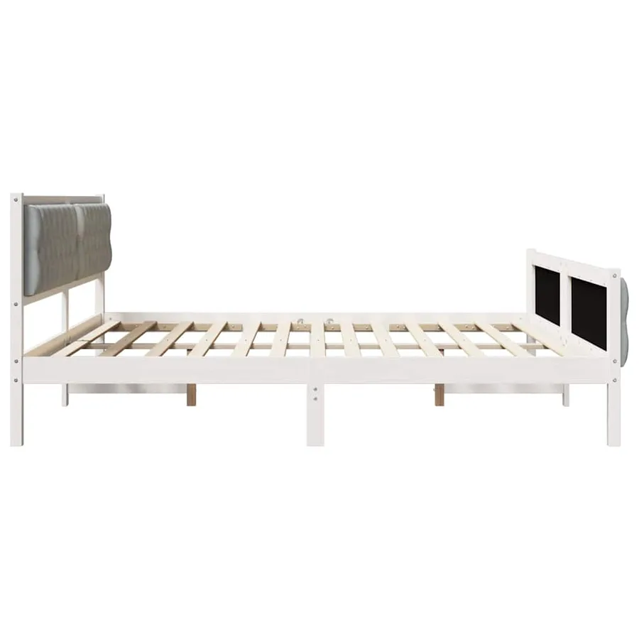 Cadre de lit Gris clair 200 x 200 cm Pin massif - 6