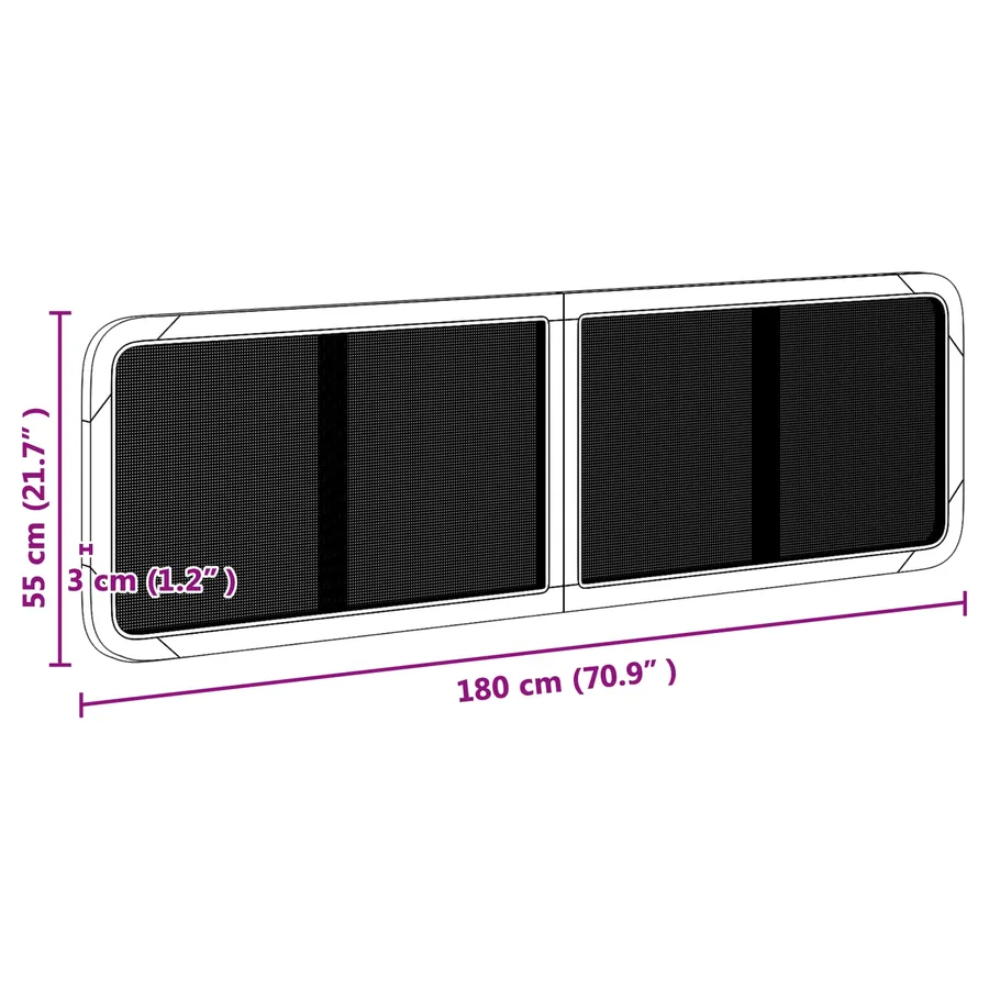 Tête de lit avec tête de lit Noir 180 x 55 x 3 cm Rotin - 8