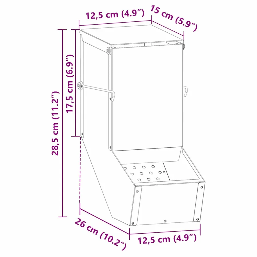 Distributeur pour lapins Argent 12,5 x 26 x 28,5 cm - 13