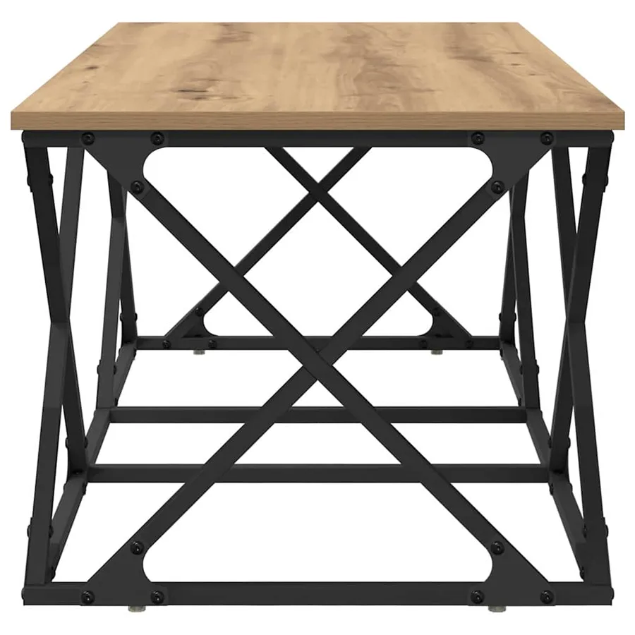 Table basse Chêne artisanal 100 x 49 x 40 cm Bois d'ingénierie - 6