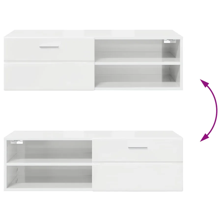 Cabinet en Bois Gris béton 100,5 x 39 x 30 cm Bois d'ingénierie - 12
