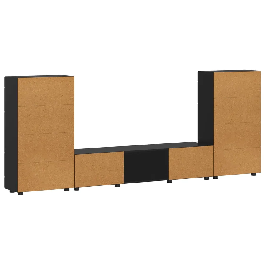 Ensemble meuble TV FLORIN 3 pcs Noir Bois d'ingénierie - 10