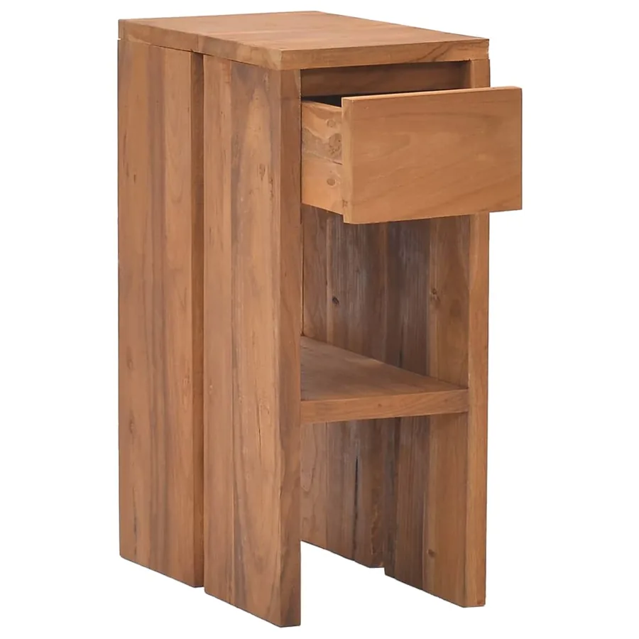 Table de chevet 20x35x50 cm Bois de teck solide - 3