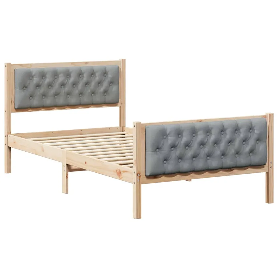 Cadre de lit Gris clair 100 x 200 cm Pin massif - 2