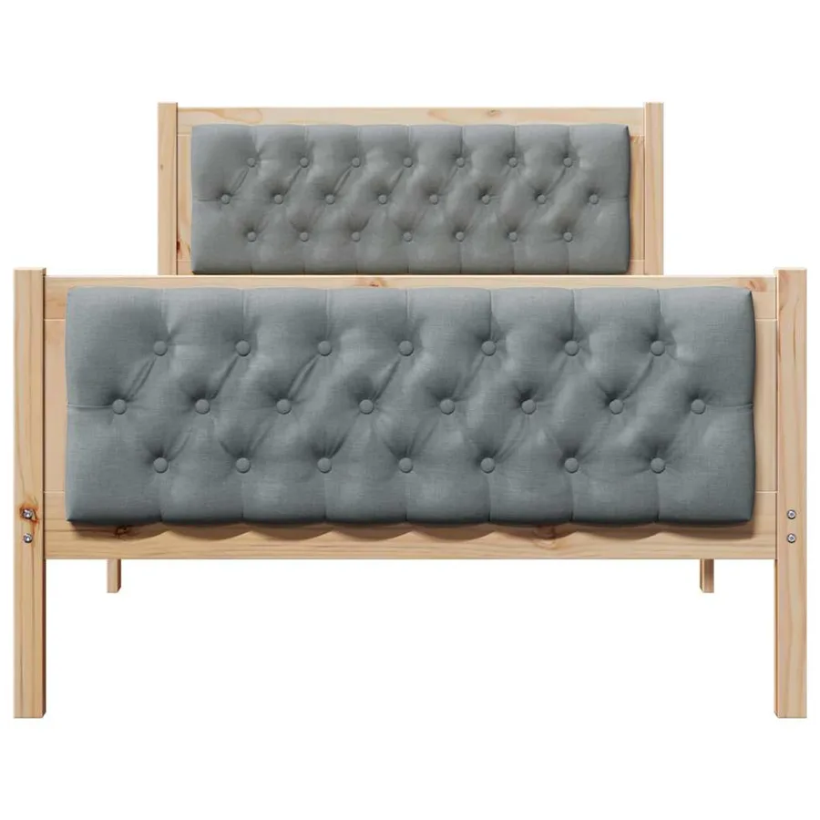 Cadre de lit Gris clair 100 x 200 cm Pin massif - 5