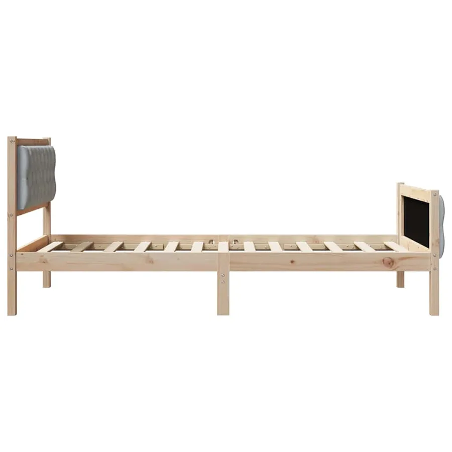 Cadre de lit Gris clair 100 x 200 cm Pin massif - 6