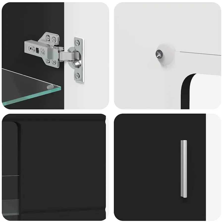 Ensemble meuble TV FLORIN 3 pcs Noir Bois d'ingénierie - 11